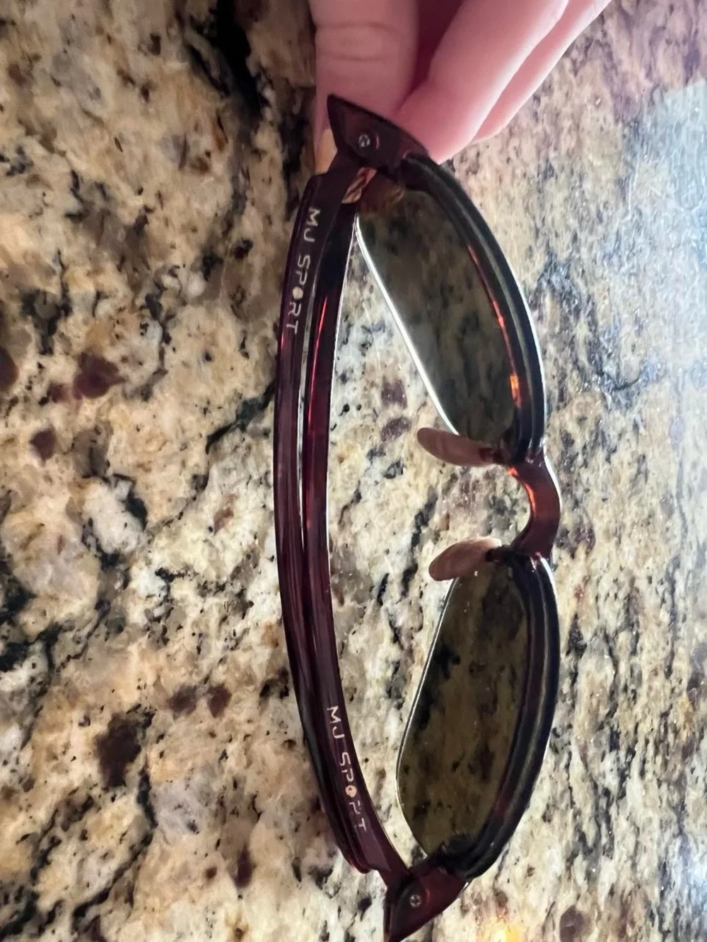 Maui Jim Rimless Sunglasses Brown Frames Green Lenses